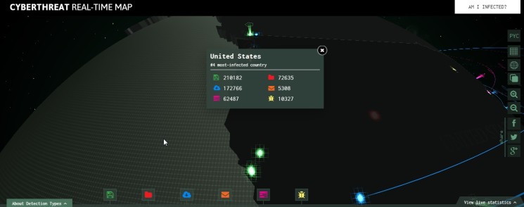 Kaspersky Cyberthreat Real-Time Map