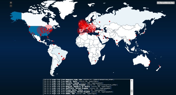 ThreatMetrix CyberCrime Threat Map